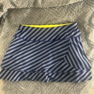 Athleta Blue Striped Tiered Athletic Skort~